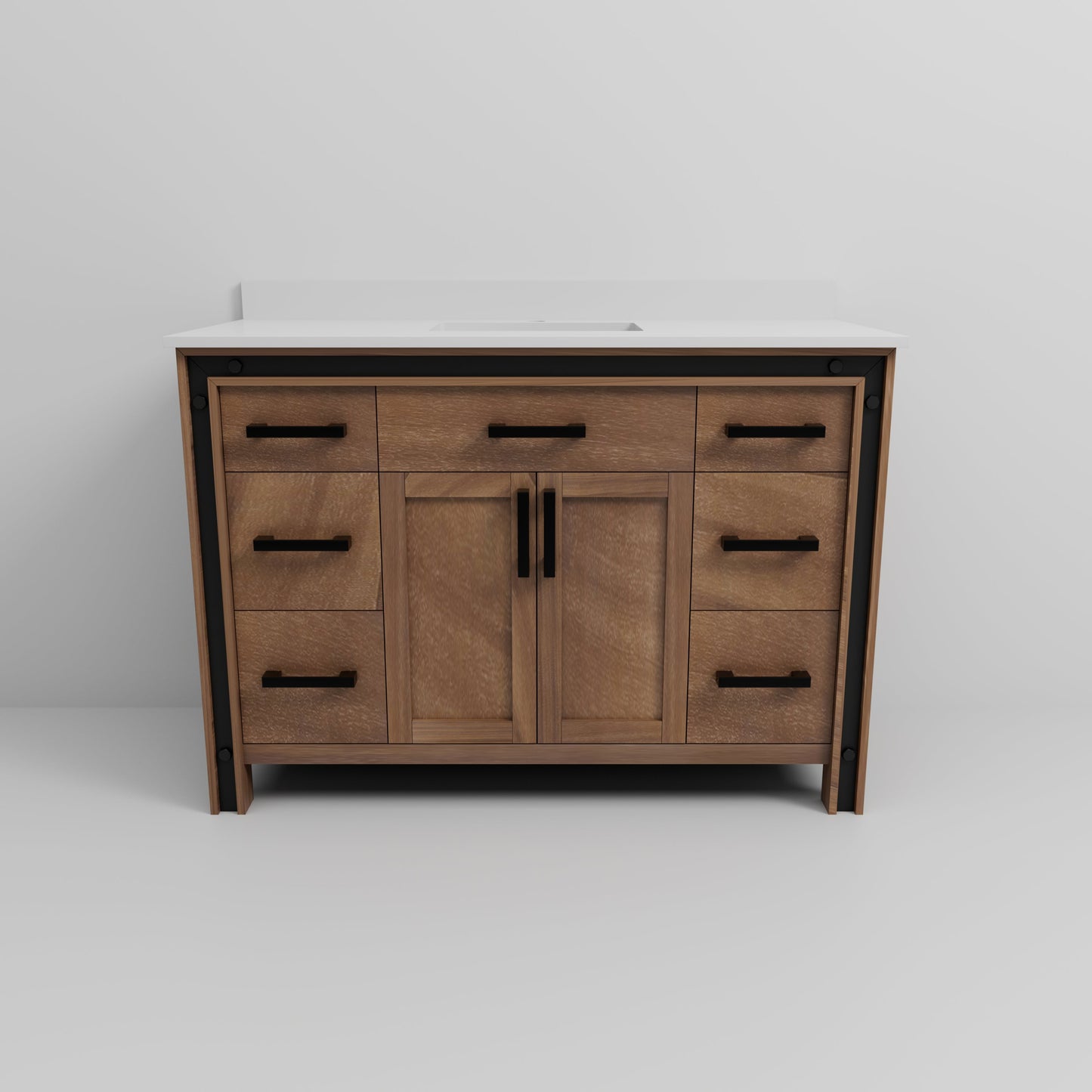 Ziva 48 in W x 22 in D Rustic Barnwood Bath Vanity