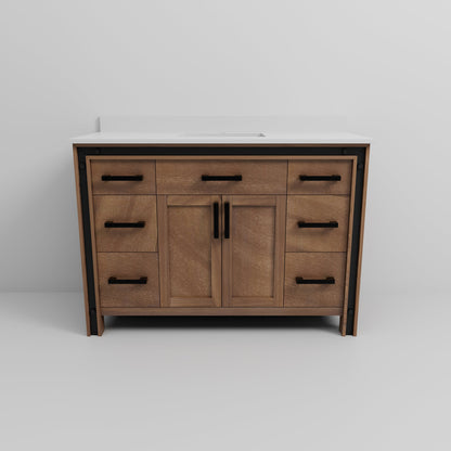 Ziva 48 in W x 22 in D Rustic Barnwood Bath Vanity