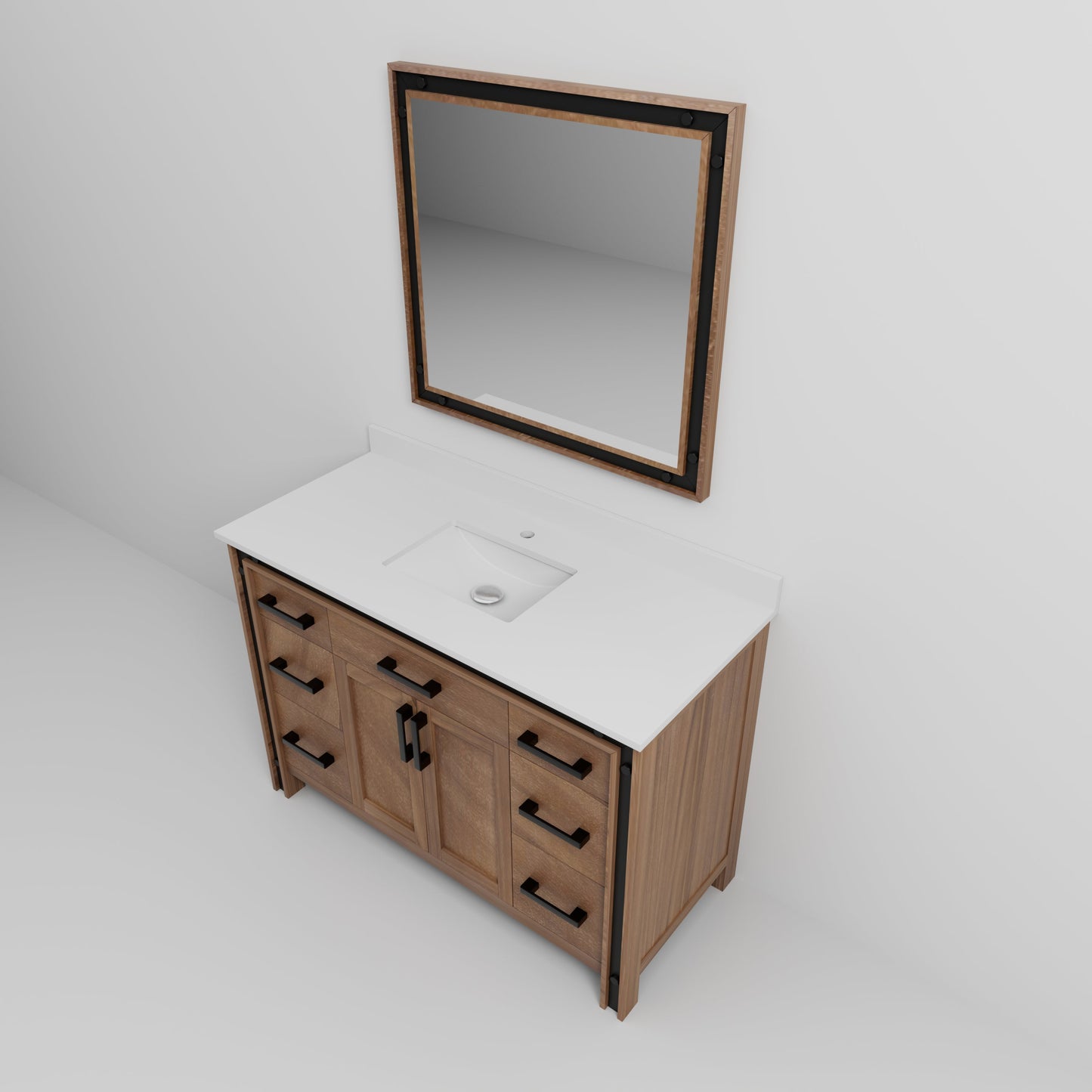 Ziva 48 in W x 22 in D Rustic Barnwood Bath Vanity