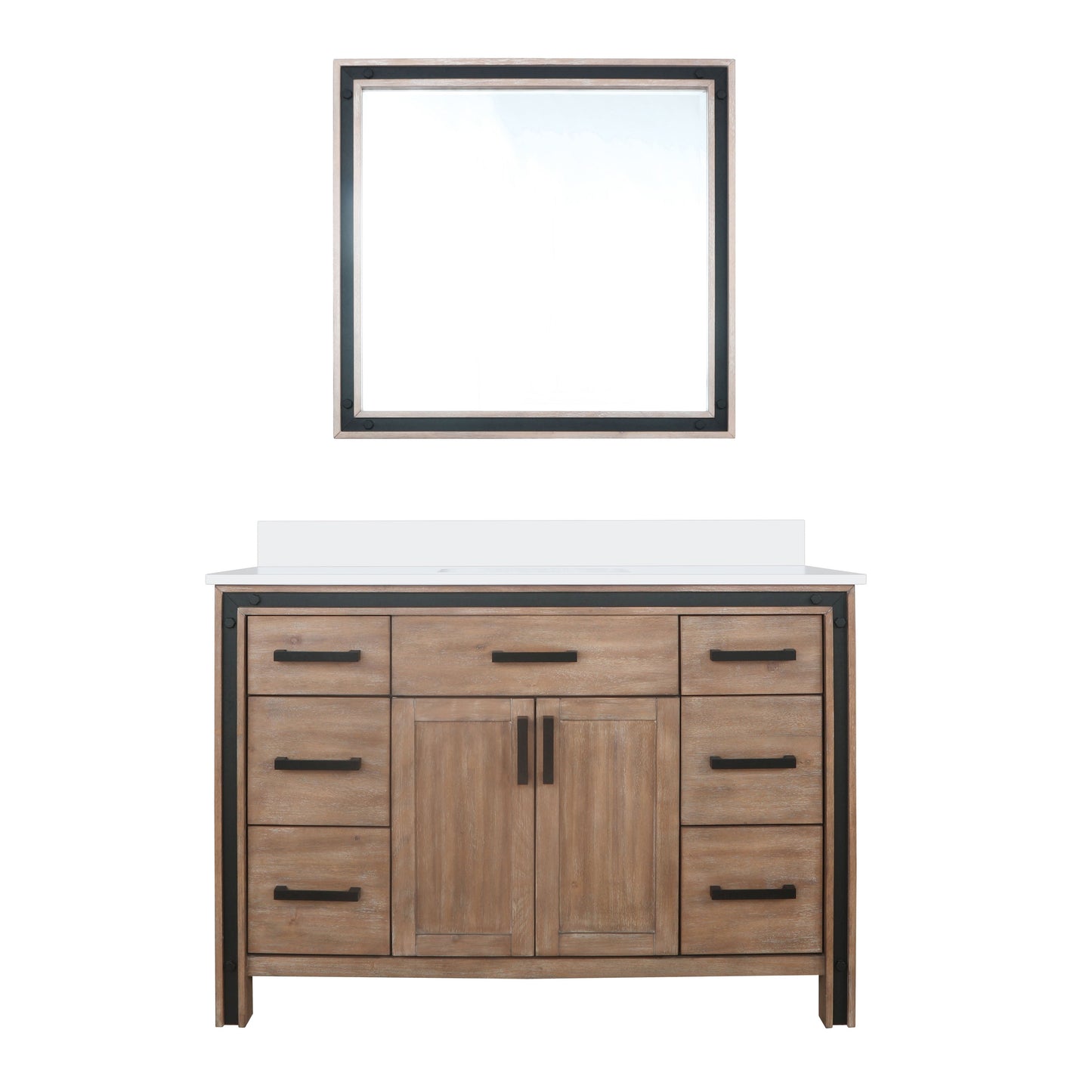 Ziva 48 in W x 22 in D Rustic Barnwood Bath Vanity