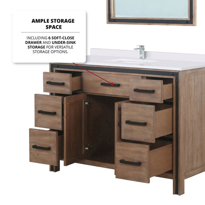 Ziva 48 in W x 22 in D Rustic Barnwood Bath Vanity