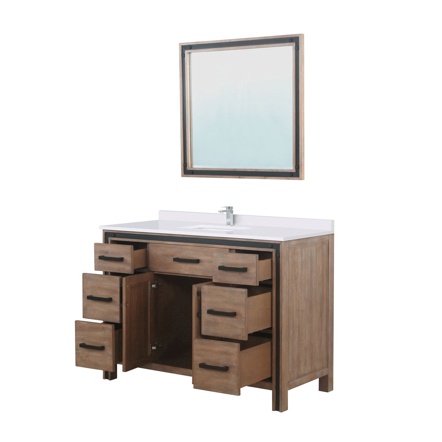 Ziva 48 in W x 22 in D Rustic Barnwood Bath Vanity