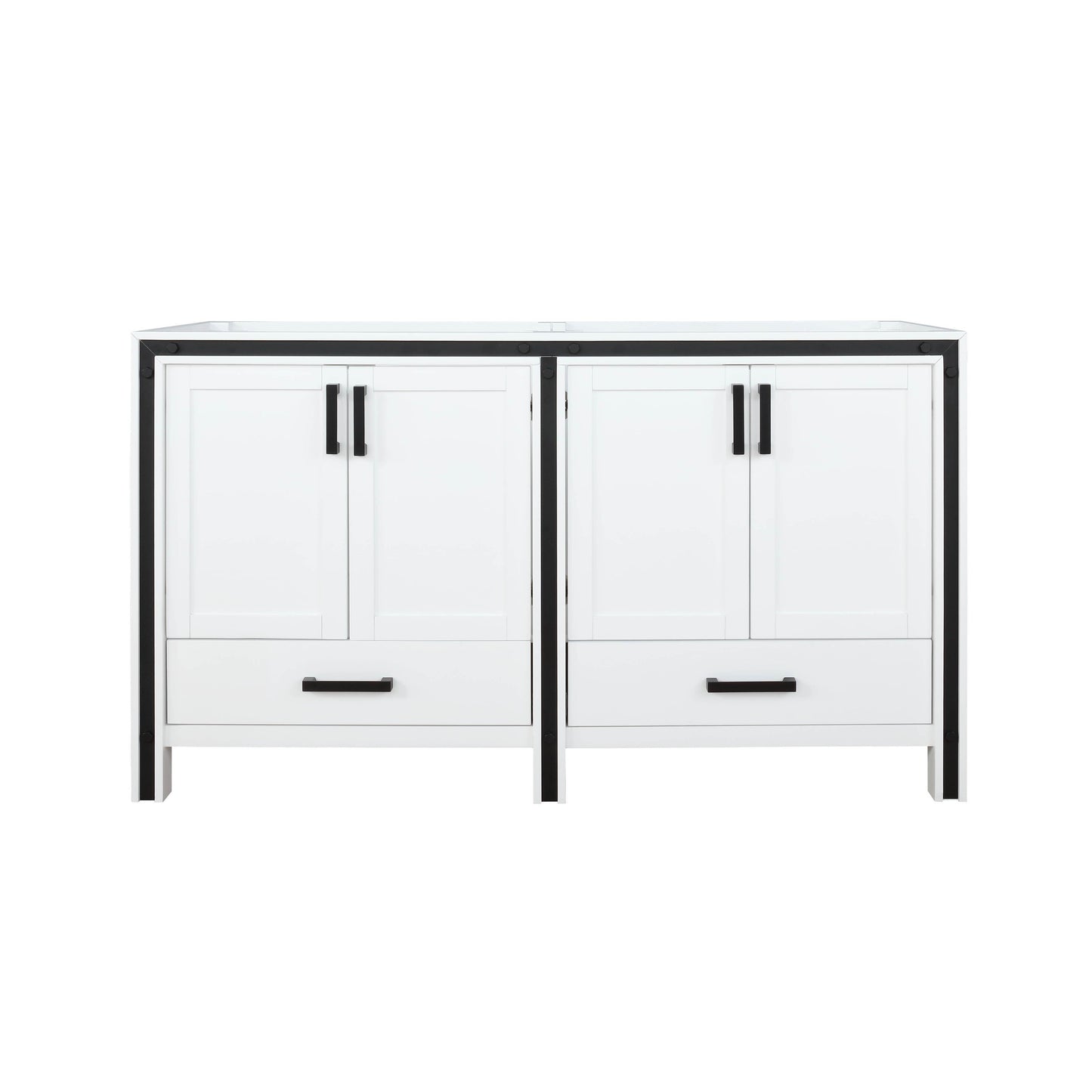 Ziva 60 in W x 22 in D White Double Bath Vanity