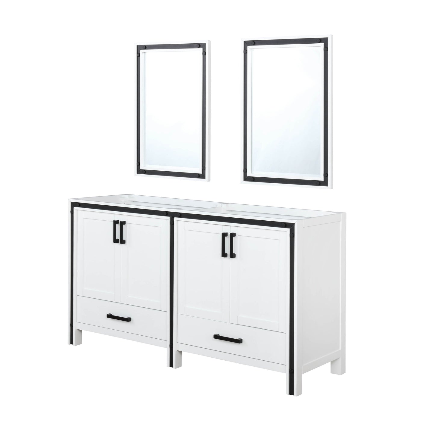 Ziva 60 in W x 22 in D White Double Bath Vanity