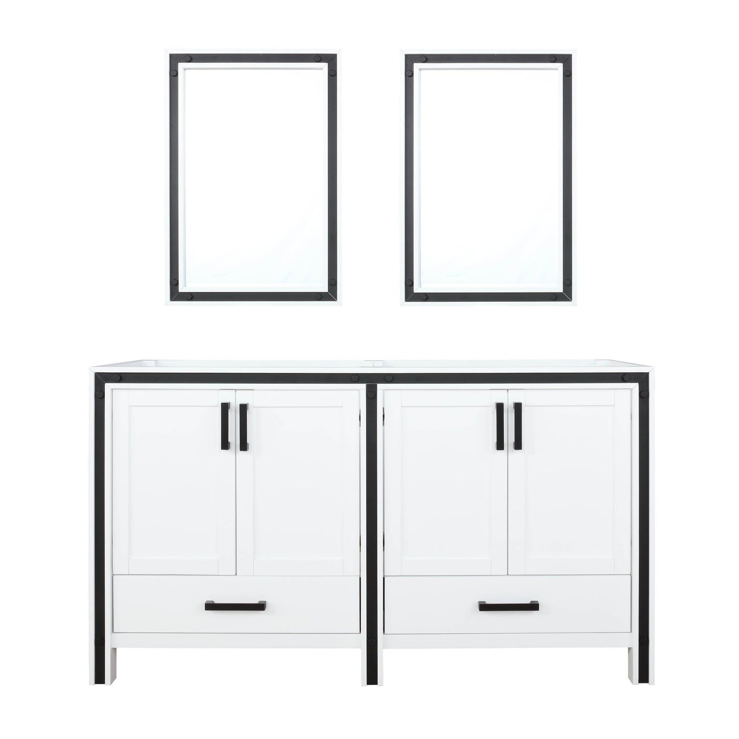 Ziva 60 in W x 22 in D White Double Bath Vanity