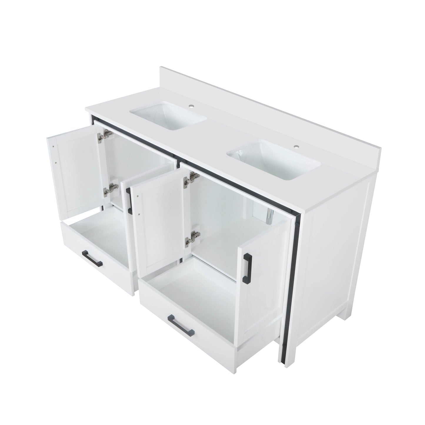Ziva 60 in W x 22 in D White Double Bath Vanity