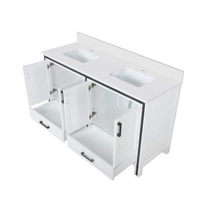 Ziva 60 in W x 22 in D White Double Bath Vanity