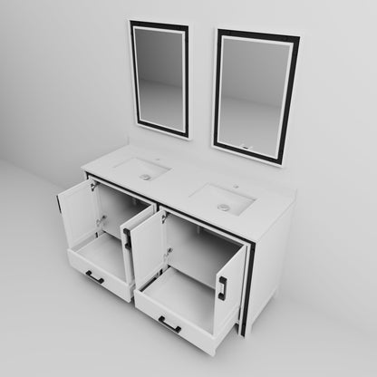 Ziva 60 in W x 22 in D White Double Bath Vanity