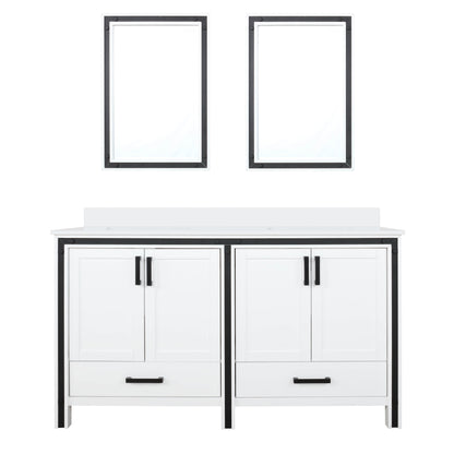 Ziva 60 in W x 22 in D White Double Bath Vanity