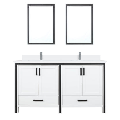 Ziva 60 in W x 22 in D White Double Bath Vanity