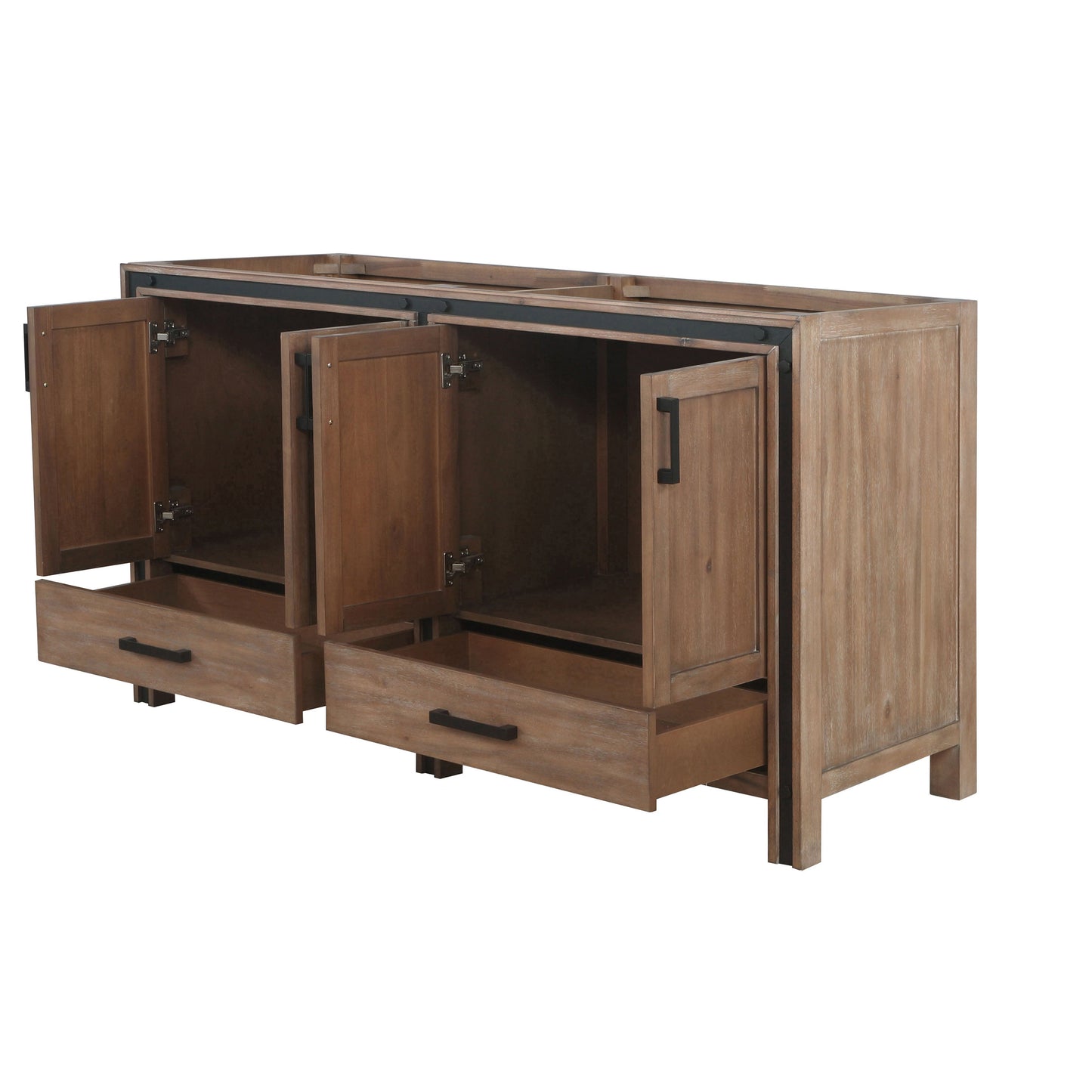 Ziva 60 in W x 22 in D Rustic Barnwood Double Bath Vanity