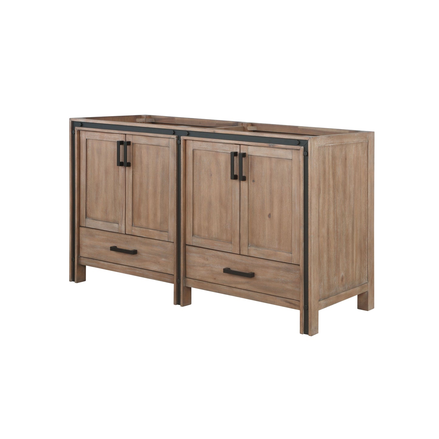 Ziva 60 in W x 22 in D Rustic Barnwood Double Bath Vanity