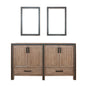 Ziva 60 in W x 22 in D Rustic Barnwood Double Bath Vanity