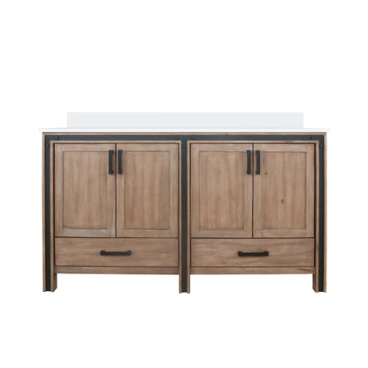 Ziva 60 in W x 22 in D Rustic Barnwood Double Bath Vanity