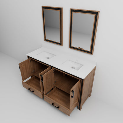 Ziva 60 in W x 22 in D Rustic Barnwood Double Bath Vanity