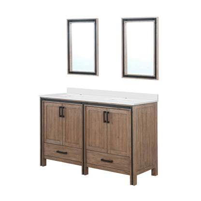 Ziva 60 in W x 22 in D Rustic Barnwood Double Bath Vanity