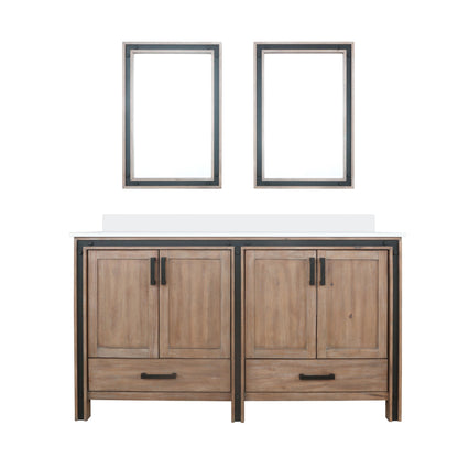 Ziva 60 in W x 22 in D Rustic Barnwood Double Bath Vanity