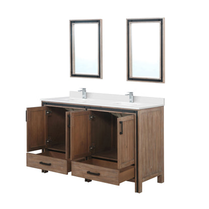Ziva 60 in W x 22 in D Rustic Barnwood Double Bath Vanity