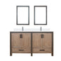 Ziva 60 in W x 22 in D Rustic Barnwood Double Bath Vanity