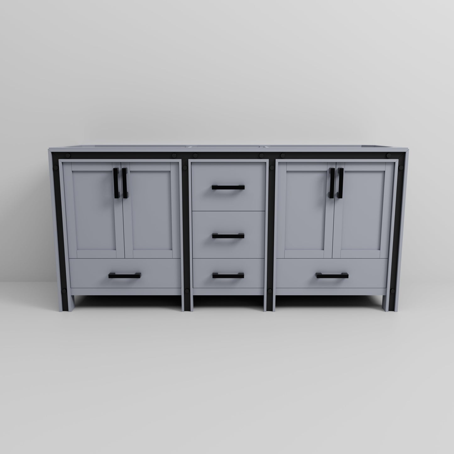 Ziva 72 in W x 22 in D Dark Grey Double Bath Vanity