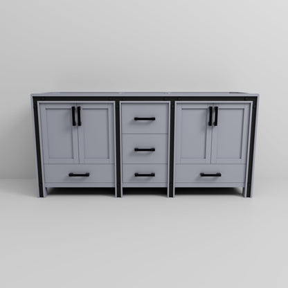 Ziva 72 in W x 22 in D Dark Grey Double Bath Vanity