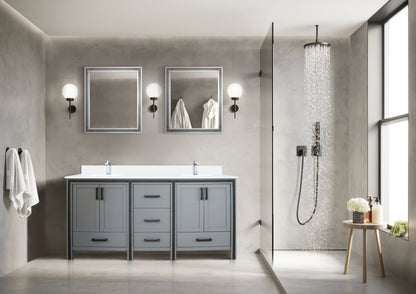 Ziva 72 in W x 22 in D Dark Grey Double Bath Vanity