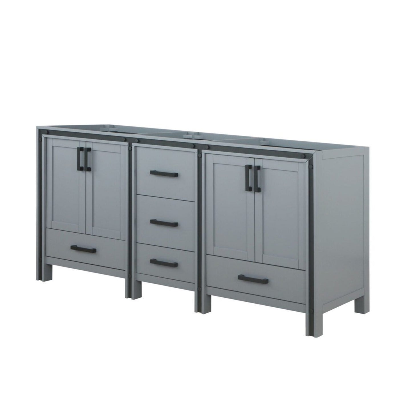 Ziva 72 in W x 22 in D Dark Grey Double Bath Vanity