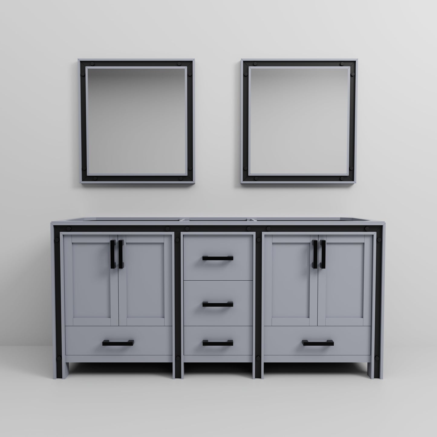 Ziva 72 in W x 22 in D Dark Grey Double Bath Vanity