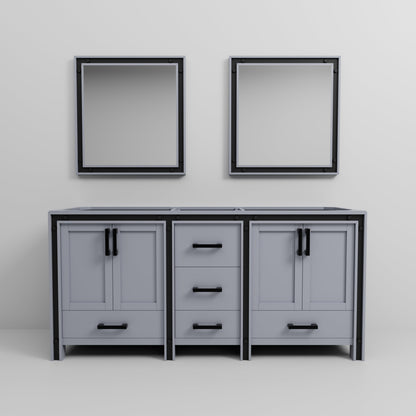 Ziva 72 in W x 22 in D Dark Grey Double Bath Vanity