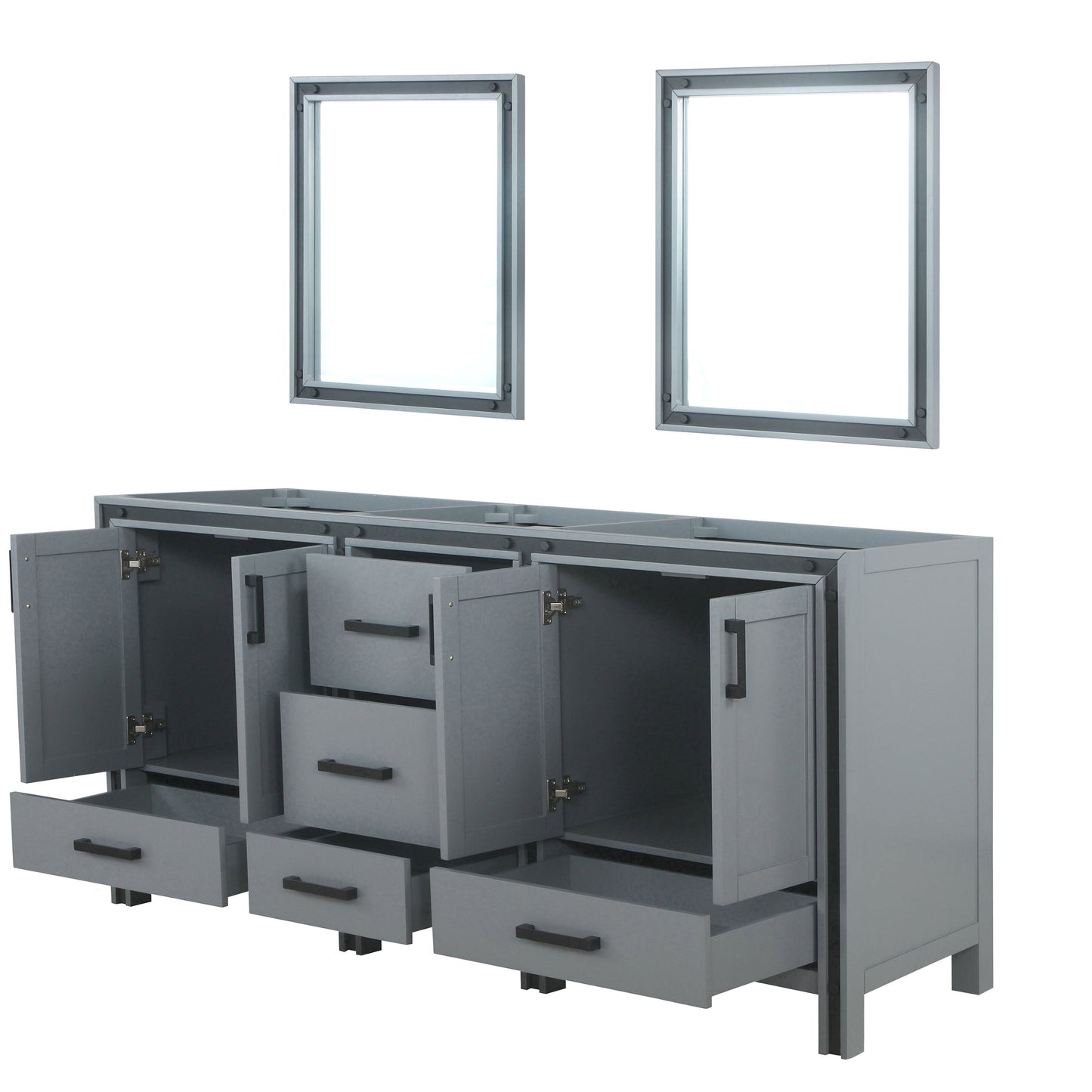 Ziva 72 in W x 22 in D Dark Grey Double Bath Vanity