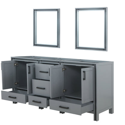 Ziva 72 in W x 22 in D Dark Grey Double Bath Vanity
