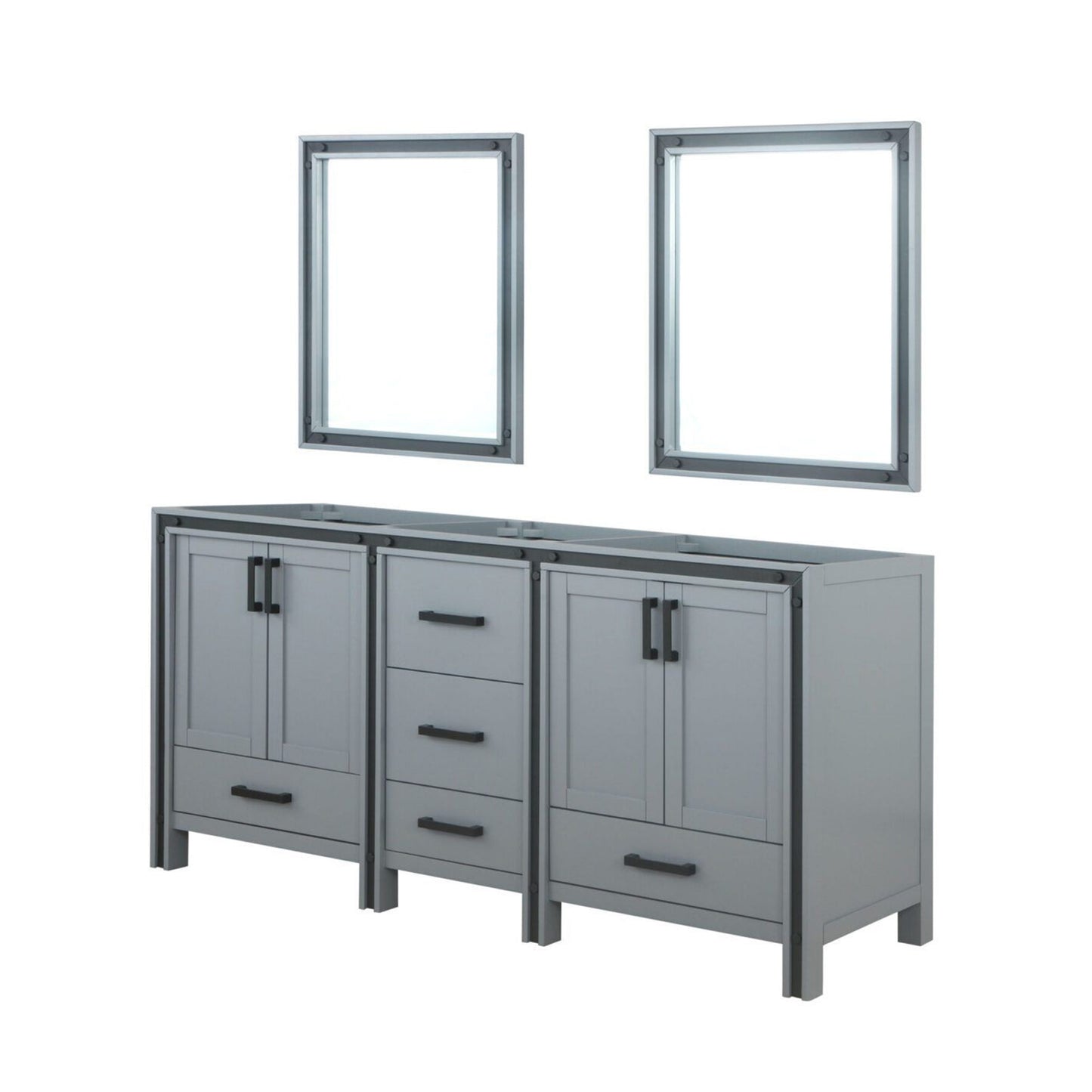 Ziva 72 in W x 22 in D Dark Grey Double Bath Vanity