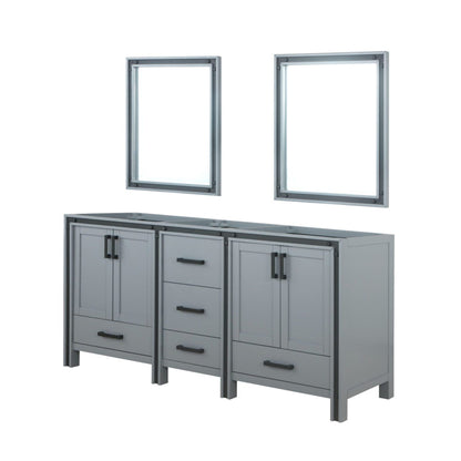 Ziva 72 in W x 22 in D Dark Grey Double Bath Vanity