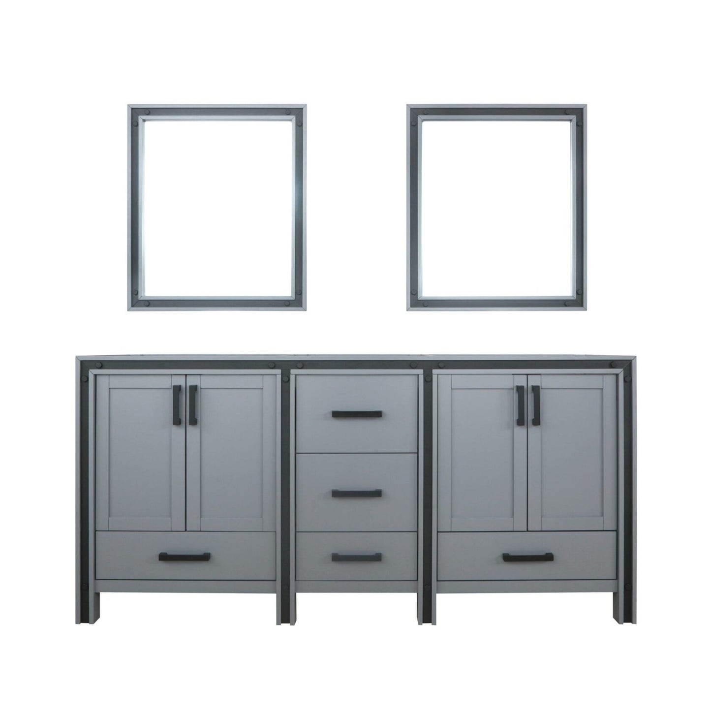Ziva 72 in W x 22 in D Dark Grey Double Bath Vanity