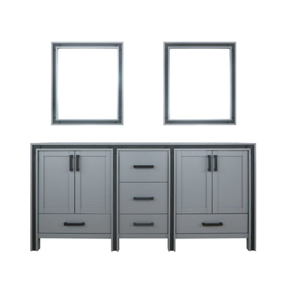 Ziva 72 in W x 22 in D Dark Grey Double Bath Vanity
