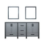 Ziva 72 in W x 22 in D Dark Grey Double Bath Vanity