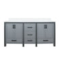 Ziva 72 in W x 22 in D Dark Grey Double Bath Vanity