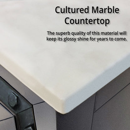 Ziva 72 in W x 22 in D Dark Grey Double Bath Vanity