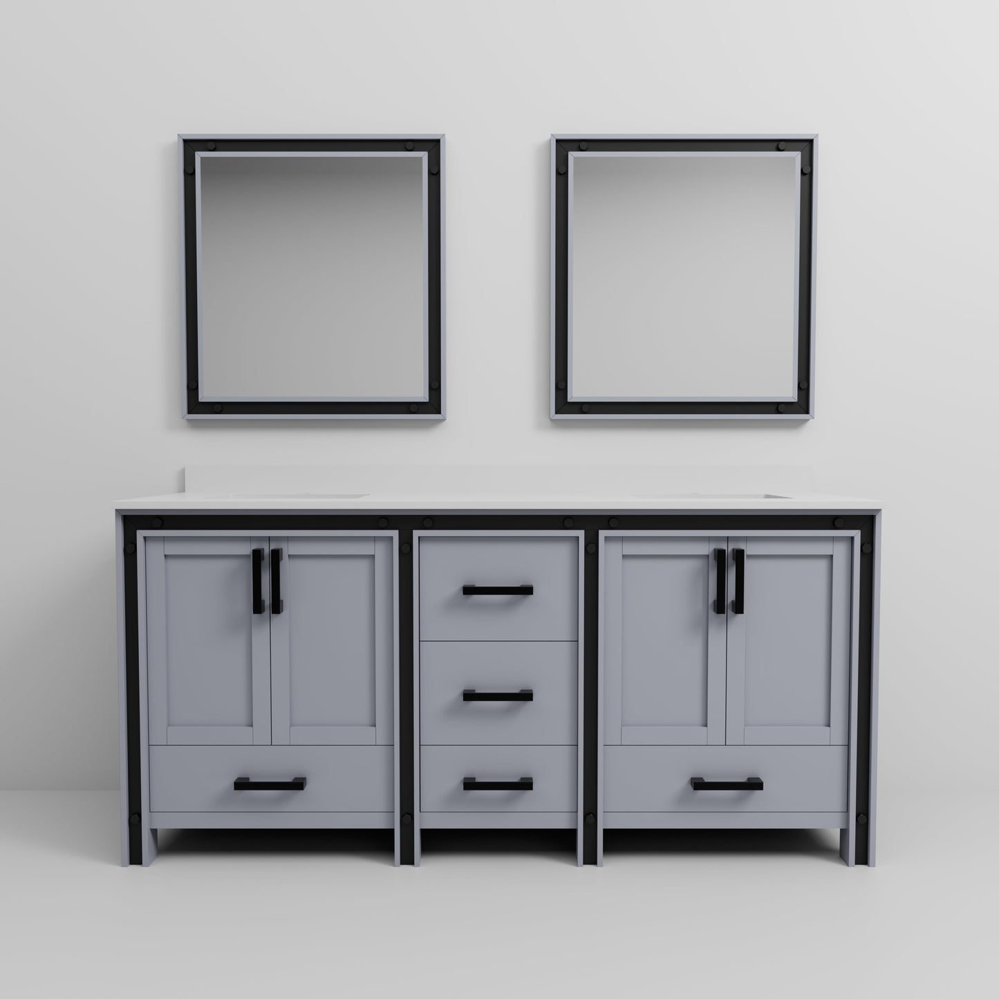 Ziva 72 in W x 22 in D Dark Grey Double Bath Vanity