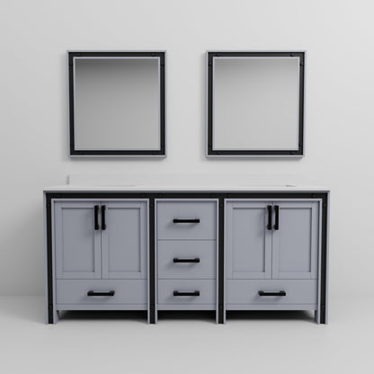 Ziva 72 in W x 22 in D Dark Grey Double Bath Vanity