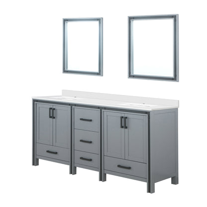 Ziva 72 in W x 22 in D Dark Grey Double Bath Vanity