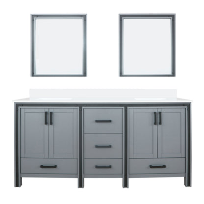 Ziva 72 in W x 22 in D Dark Grey Double Bath Vanity