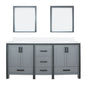 Ziva 72 in W x 22 in D Dark Grey Double Bath Vanity
