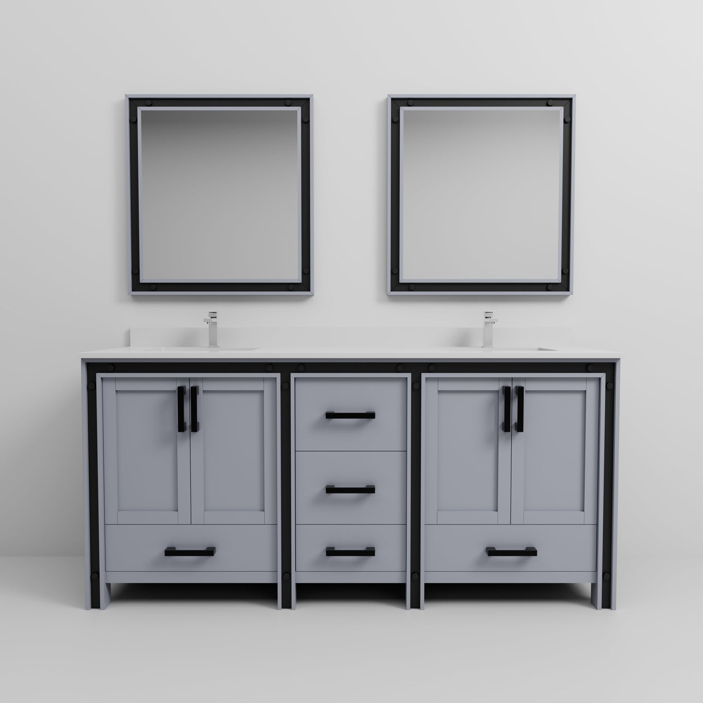 Ziva 72 in W x 22 in D Dark Grey Double Bath Vanity