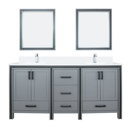 Ziva 72 in W x 22 in D Dark Grey Double Bath Vanity