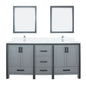 Ziva 72 in W x 22 in D Dark Grey Double Bath Vanity