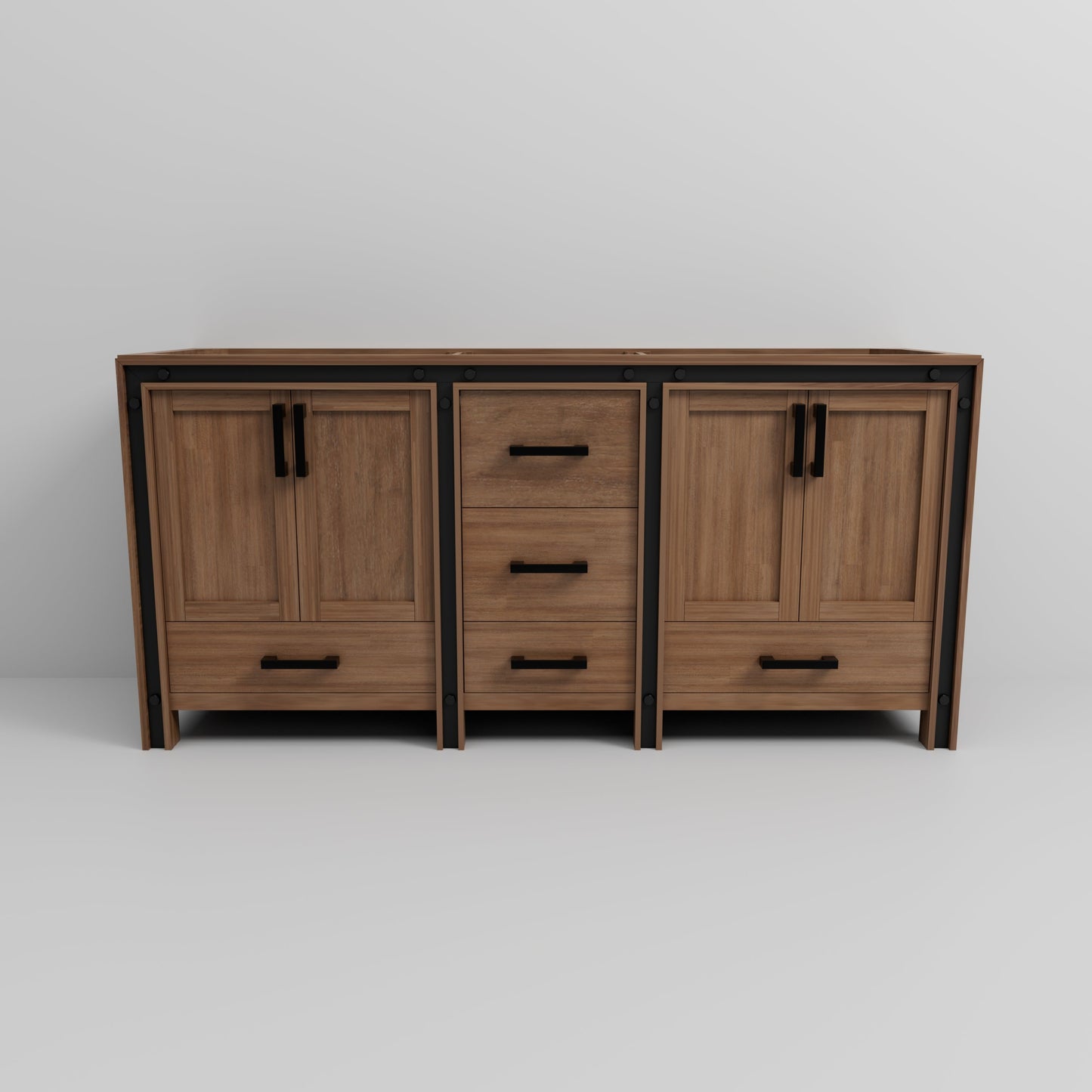 Ziva 72 in W x 22 in D Rustic Barnwood Double Bath Vanity