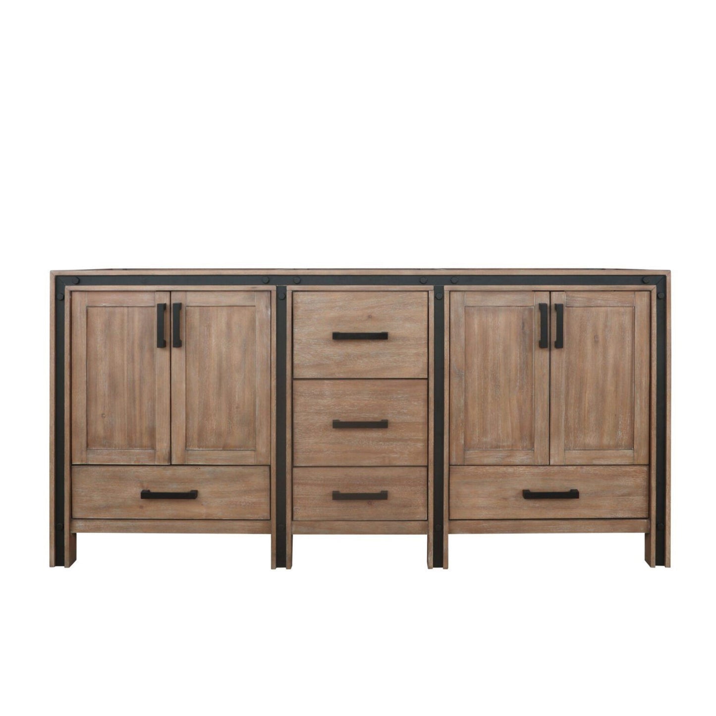 Ziva 72 in W x 22 in D Rustic Barnwood Double Bath Vanity