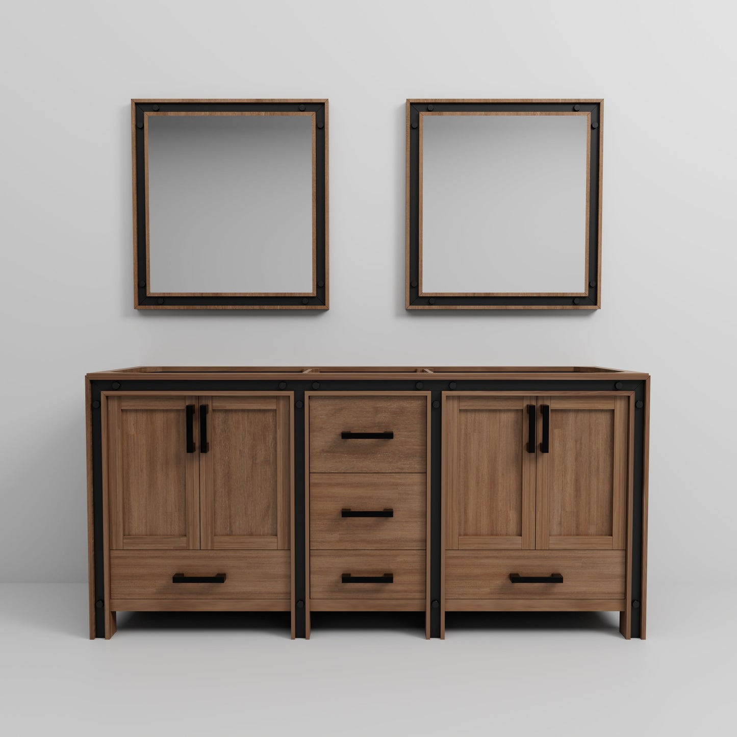 Ziva 72 in W x 22 in D Rustic Barnwood Double Bath Vanity