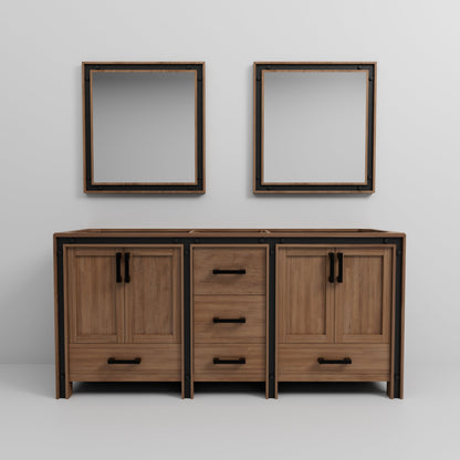 Ziva 72 in W x 22 in D Rustic Barnwood Double Bath Vanity
